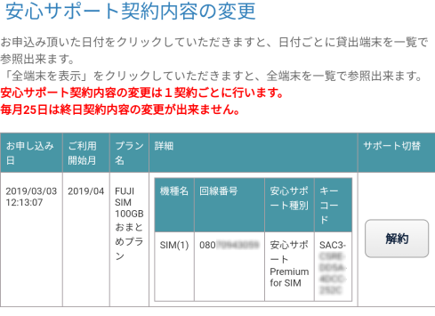 オプション解約