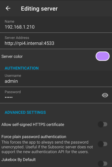 Subsonicサーバー設定